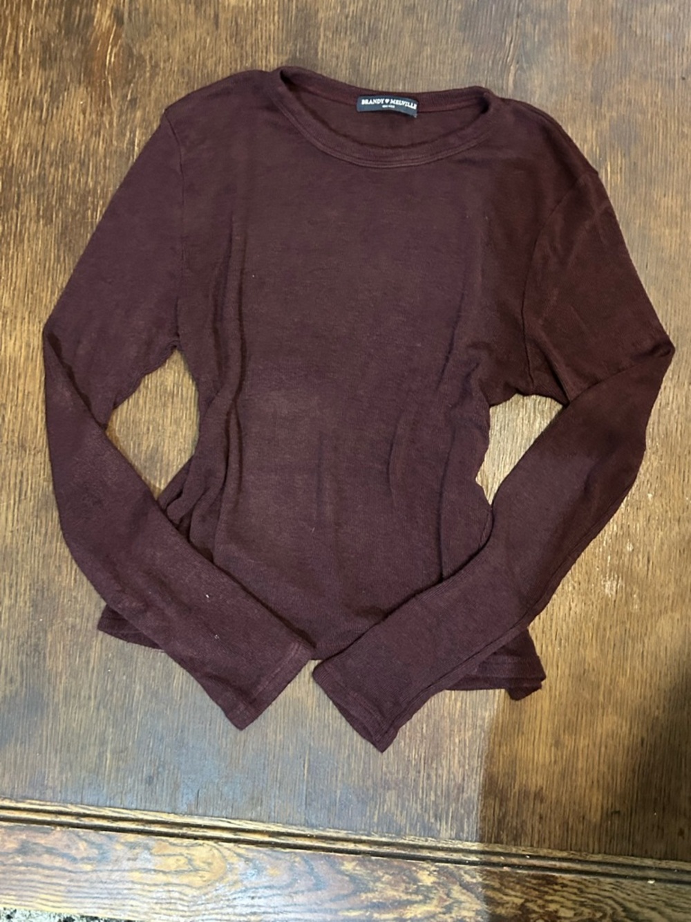Brandy Melville Long Sleeve Crewneck Top - Wine